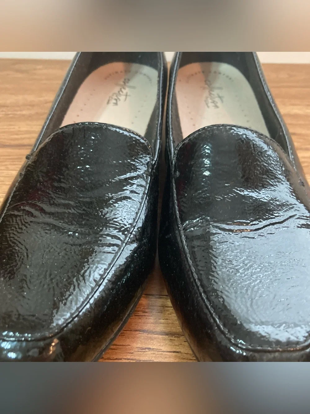 Clarks Glossy Black Shoes 7